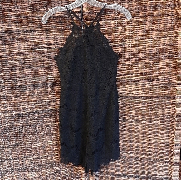 Free People Intimately She's Got It Lace Romper Black XS Boho Fairy Whimsigoth - Picture 2 of 6